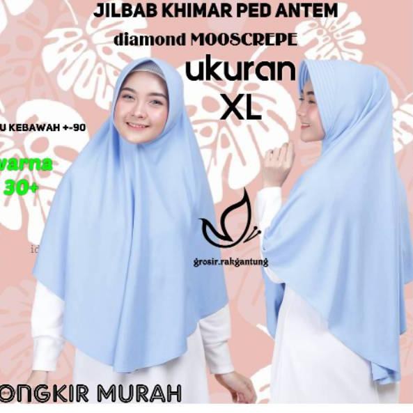 【JOB】 Jilbab instan khimar XL ped antem, belakang panjang segitiga hijab bergo,MOOSCREPE kerudung sy