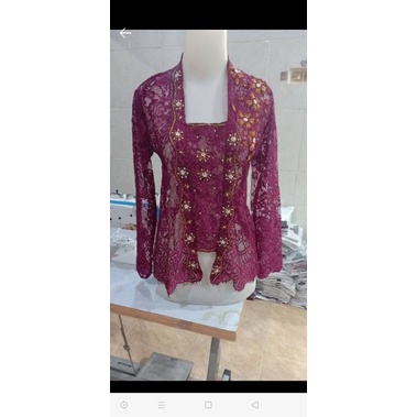 Kebaya Jadi Brokat Prancis Metalic Premium Payet