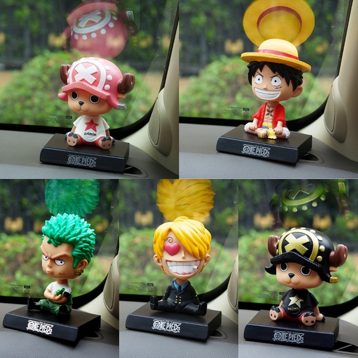 ONE PIECE Boneka Figure Miniatur Pajangan Mobil Stand LUFY CHOPPER Goyang Kepala Shacking Head Toy