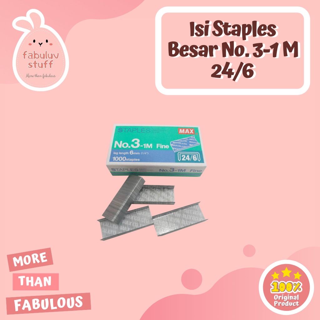 

ATK ~ Isi Staples No. 3 - 1m atau 24 / 6 (Untuk Stapler Besar)