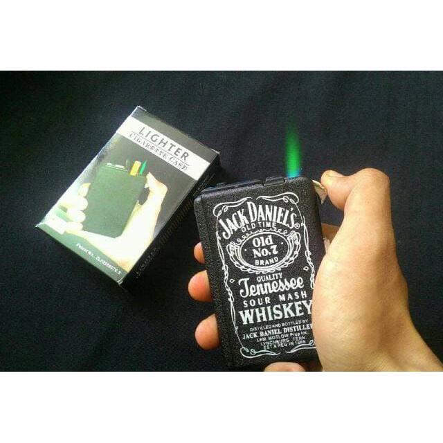 Tempat rokok dan korek api model Jack Daniels