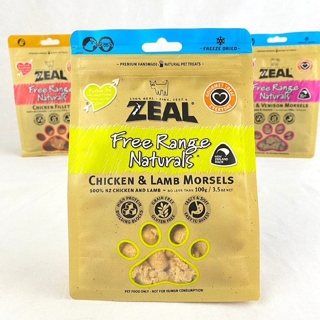 

ZEAL Snack Anjing MORSELS Chicken and Lamb 100gr