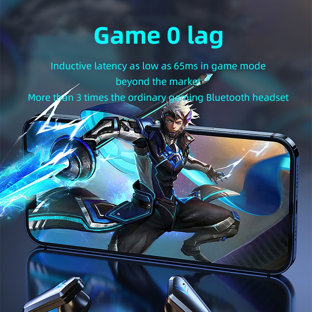 Handsfree Headset Earphone Bluetooth TWS Gaming apro Earbuds Bluetooth V 5.0 Earphone No Delay Tws Pubg Mobile Legend Pokemon Unite it-4