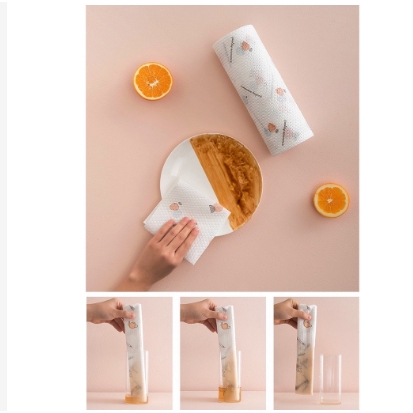 HL0133 Kertas Tissue Roll Nyerap Minyak Lembut Pembersih Alat Dapur Bisa Digunakan Kembali