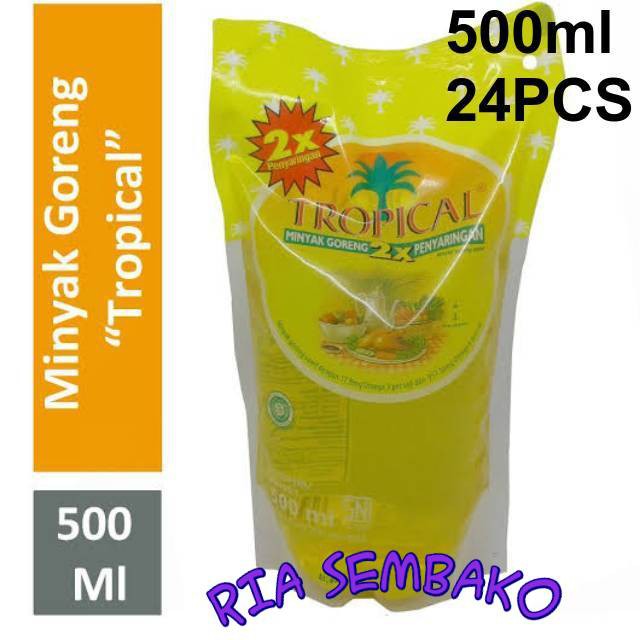 Minyak Goreng Tropical 500ml/1 DUS/24 pcs/ Kemasan Refill