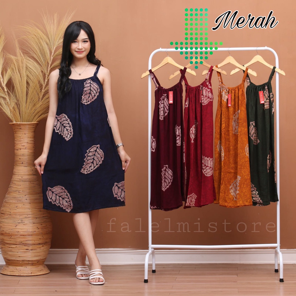 CE HOMEWEAR DASTER YUKENSI SINGLET TANKTOP WANITA TALI ADEM TIDUR HOLLY SMK MODERN BUSUI FRIENDLY-Daun 110 Merah