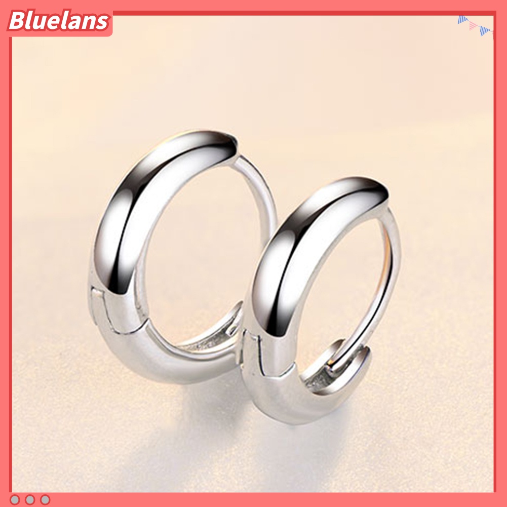Anting Hoop Huggie Kecil Lapis Silver Untuk Pria Dan Wanita