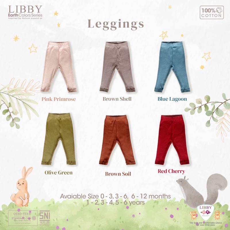 Legging bayi Libby baby warna terbaru/Celana panjang anak bahan kaos