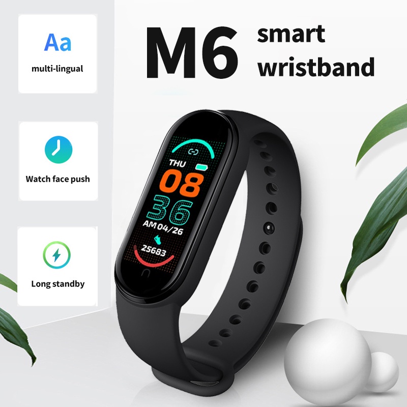 Smartwatch pria tahan air Support Android dan iOs Fitur Lengkap Sport Heart Rate Monitor M4/M5/M6