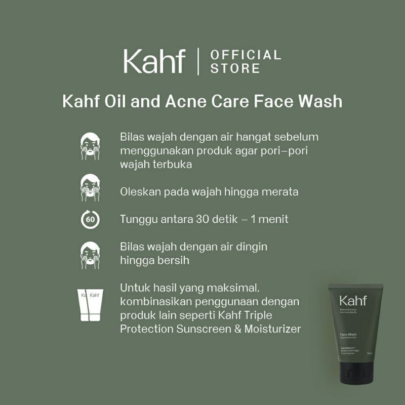 Kahf Men Face Wash 100ml | Oil &amp; Acne Control | Skin Enegry &amp; Brightening | Oil &amp; Comedo