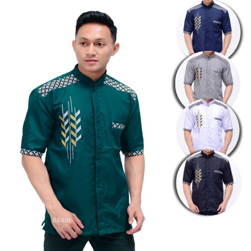 BAJU KOKO PRIA DEWASA LENGAN PENDEK MATERIAL KATUN HALUS MENYERAP KERINGAT KOKO MUSLIM