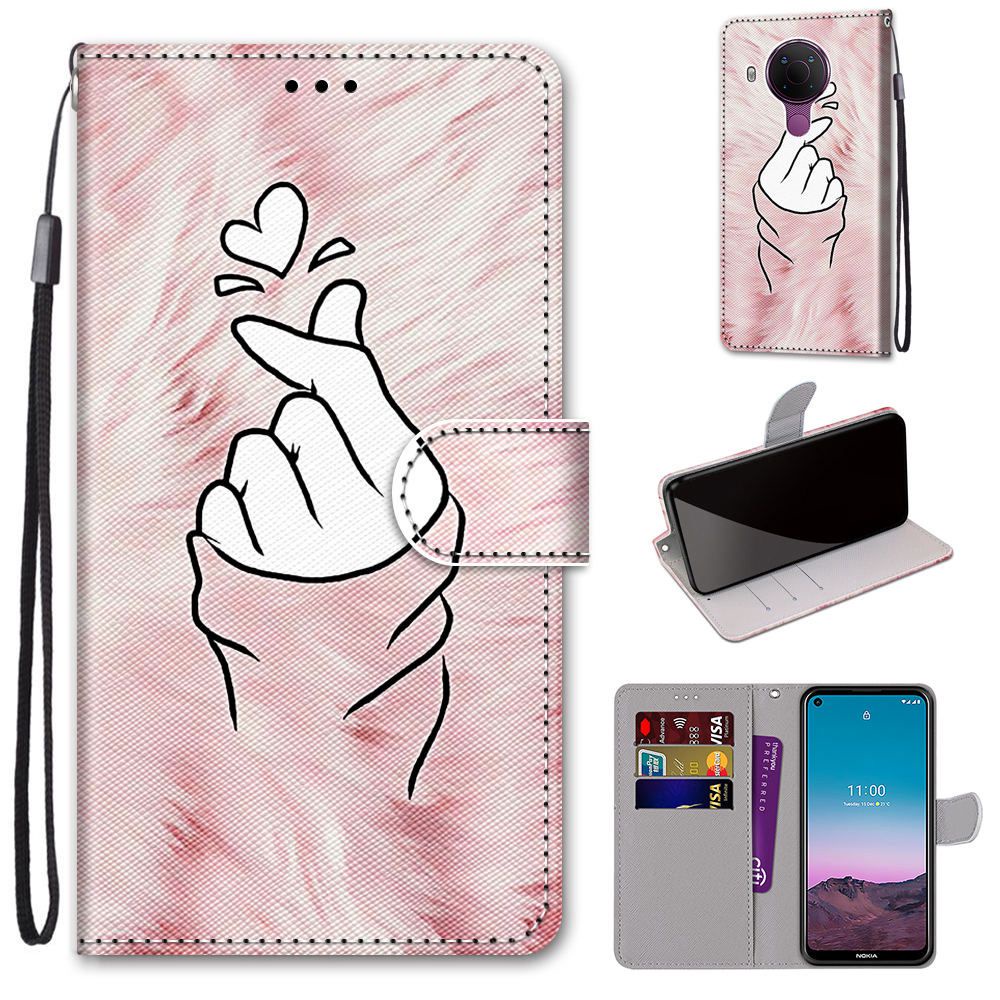 fashion 3d animal painted flip cover nokia 5 4 pu leather casing nokia5 4 magnetic buckle wallet cas