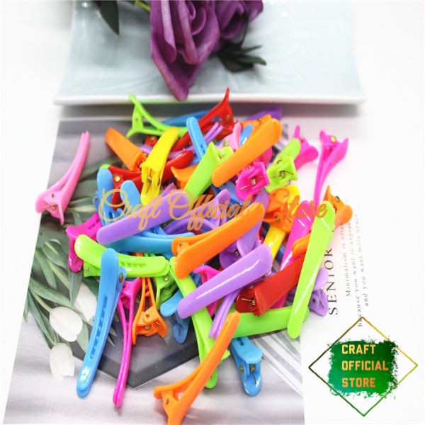 (10 pcs) Jepit Rambut Buaya Plastik Warna Warni Jepit Bebek Aksesoris Rambut