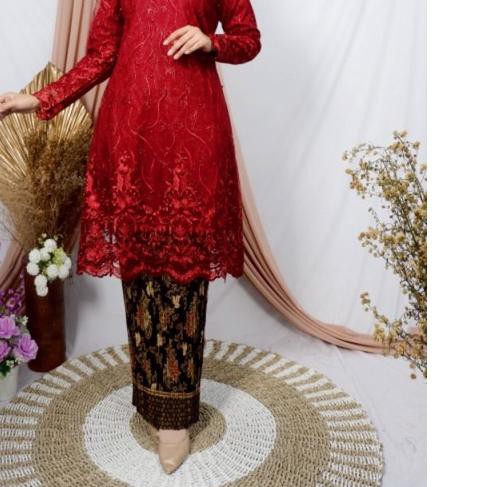 ❉ Warna Lengkap Setelan Kebaya Brukat Tunik Tile/Tunik Brukat/Kebaya Brukat/Kebaya Modern/Tunik Tile