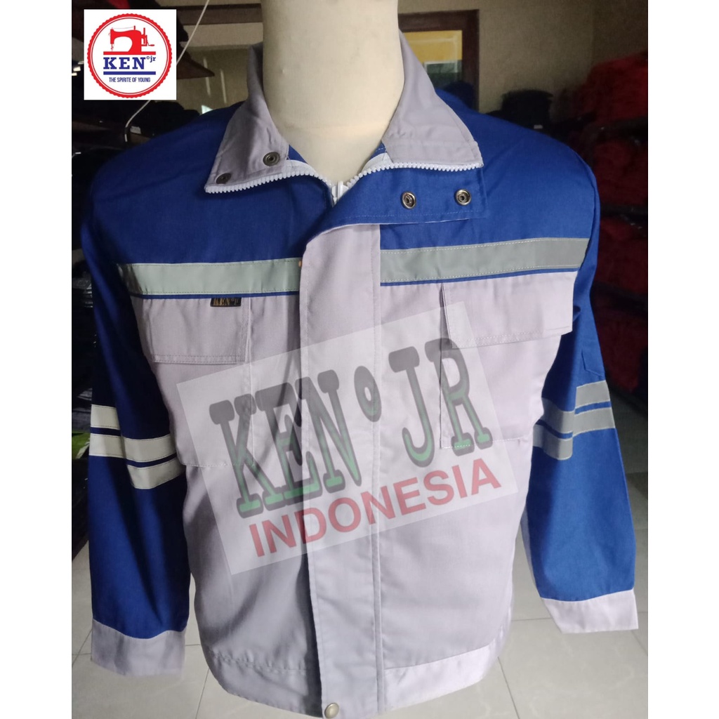 Bagus Uniform - Pakaian Kerja Seragam Proyek SemiJaket Warna Abu Muda Benhur