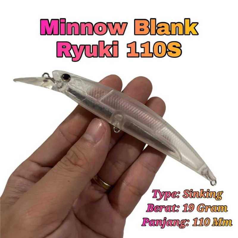 Blank minow Ryuki 110 S Singking 19 gr costum ultralight maker