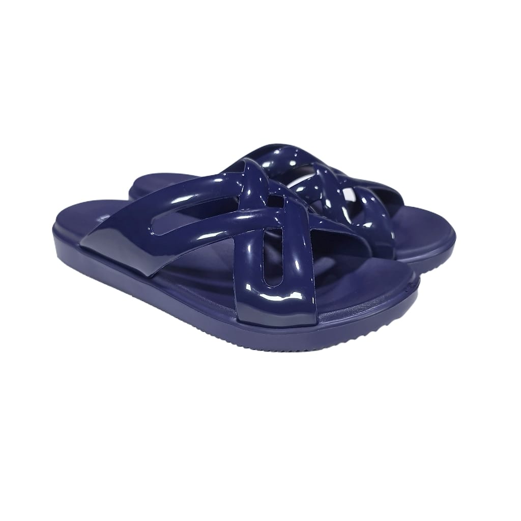 LUOFU ORIGINAL jelly sandal karet empuk murah wanita selop silang sendal cewek import E7189C-KS6WP