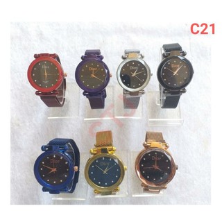  C021 JAM TANGAN TALI PASIR  MAGNET KACA  BELIMBING MURAH 