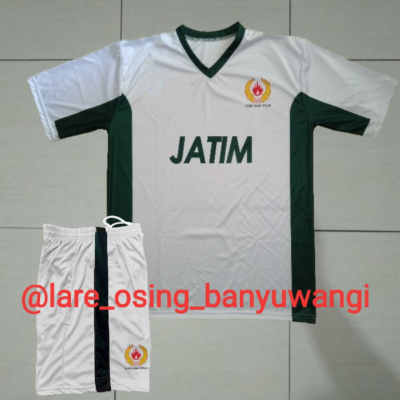 SETELAN DEWASA TIM PON JATIM 2020 - 2021 KONI PUTIH JERSEY CELANA PRINTING TERBARU LOKAL