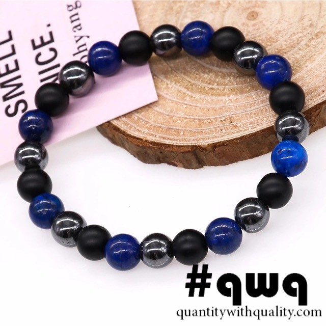 gelang batu lapiz lazuli blackstone blustin hematite tangan hype