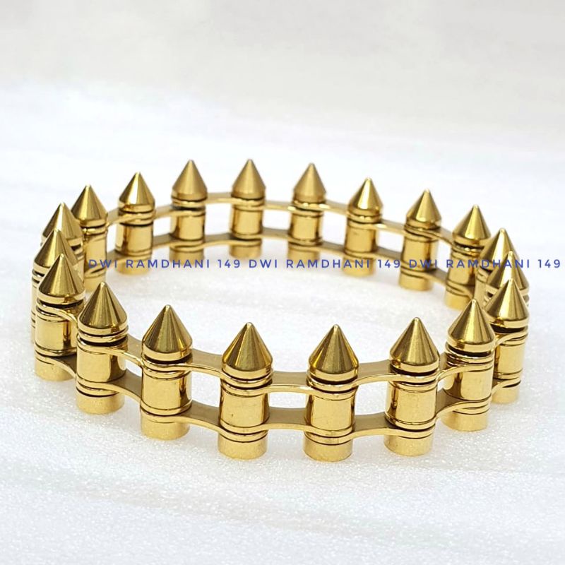 Gelang Rantai Pria Titanium Gold unix premium anti karat