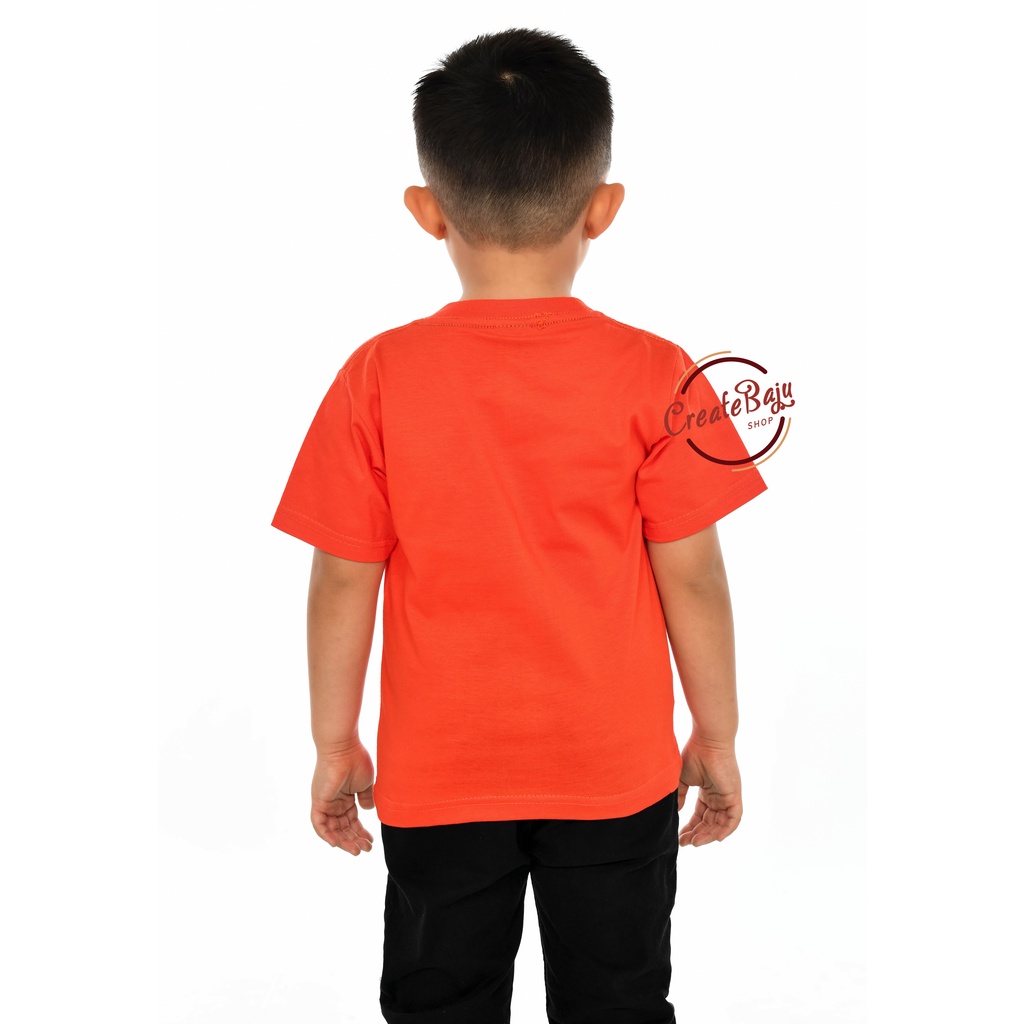 KAOS ANAK POLOS MURAH 1-7 TAHUN ORANGE BAJU ATASAN ANAK LAKI POLOS BAHAN KATUN LENGAN PENDEK