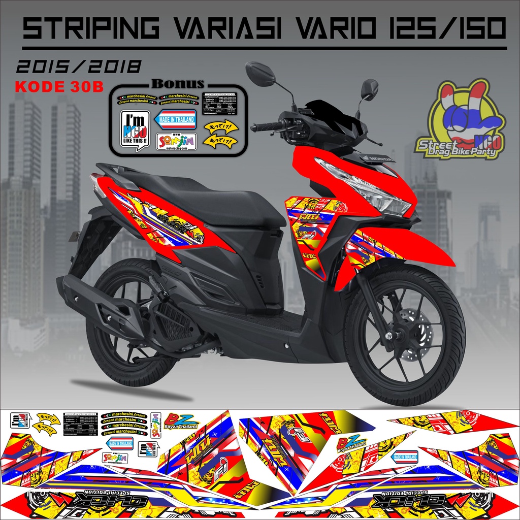 STRIPING VARIO VARIASIS STICKER CLICK VARIO 125-150 LED THAILAND KODE 30