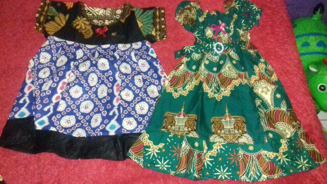 A-line Dress Katun Anak, Dres Batik Anak