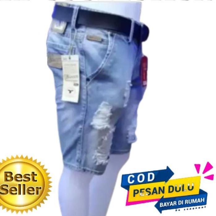 Menarik.. Celana Pendek Pria Keren Distro Model Sobek Robek / Celana Pendek Sobek / Celana Jeans Pen