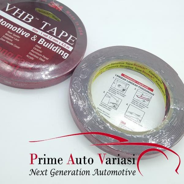 

*OTUR* ✺Double Tape Perekat 3M VHB 12mm x 4.5m Merah Original Double Tape ✺