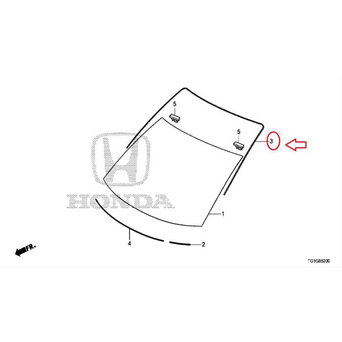 karet List kaca depan Honda Brio mobilio