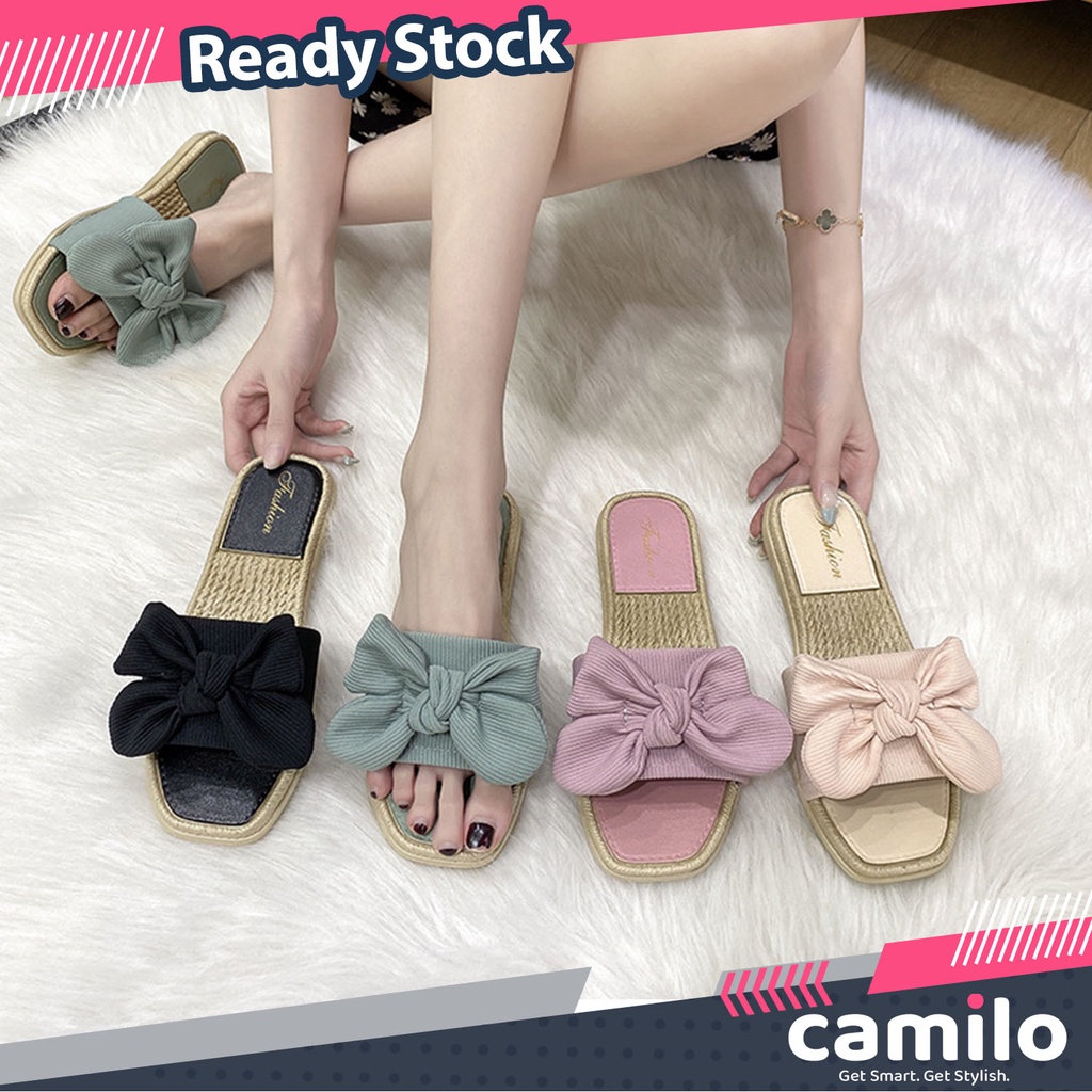 ☀CAMILO☀ Sandal Slop Pita / Sandal Fashion Wanita Murah / Sandal Cewek / Sandal Slop Wanita SF13