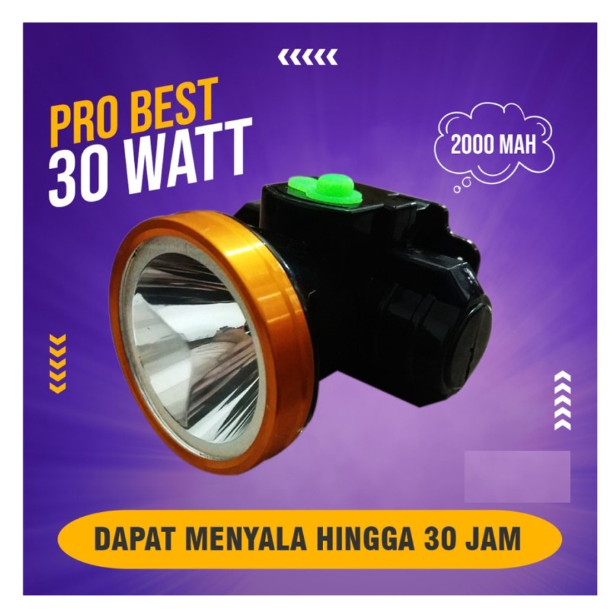 (COD) Senter Kepala 100 watt Led waterproof Headlamp antiair - Senter kepala