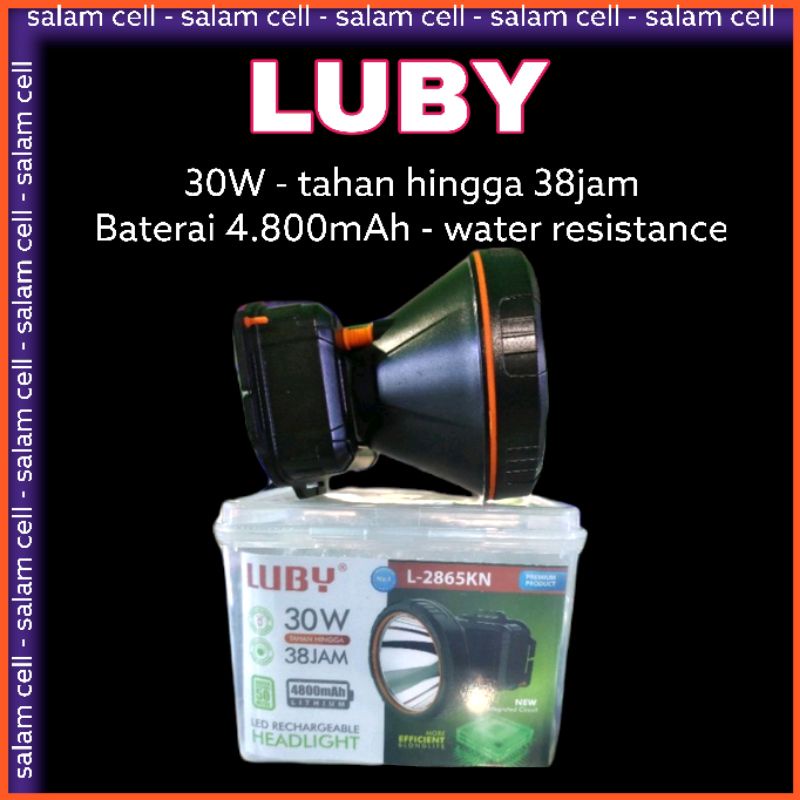 Senter Kepala LUBY 30W Baterai 4.800MaH Nyala Kuning Original