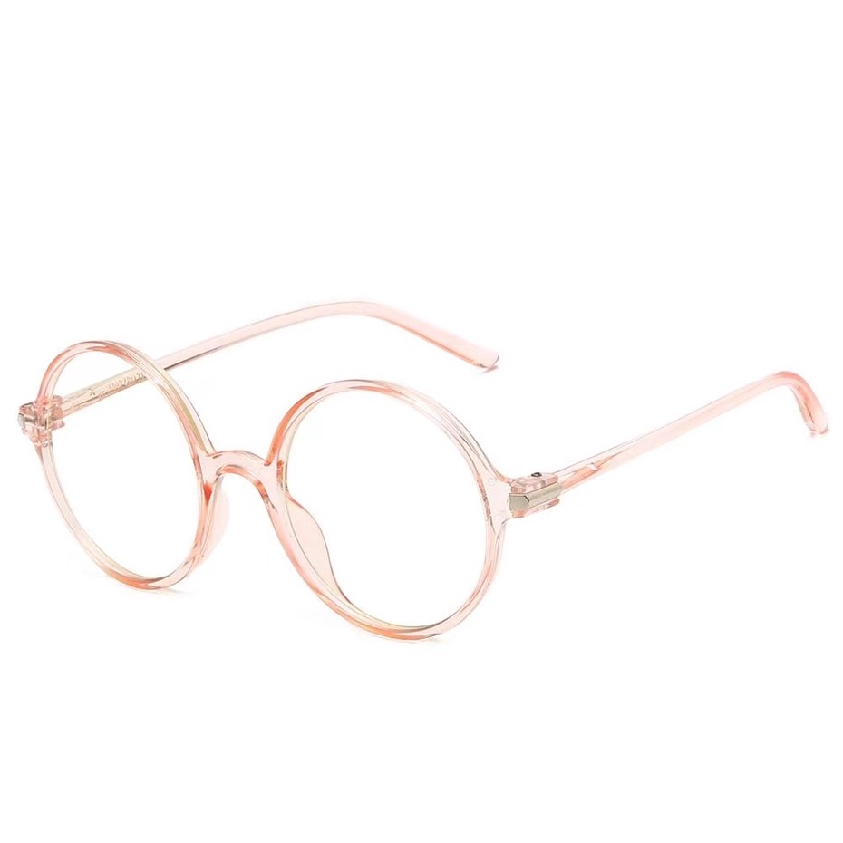 (Rowling)Kacamata Perlindungan Anti Radiasi Bulat Wanita Pria Dan Wanita Yang Nyaman Import Kacamata Fashion-Ka-98 Pink