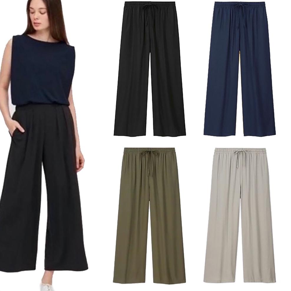 CPU.01Jl22ᵁ– Kulot Jumbo Panjang Uniqlo Original Celana Oversize Wanita