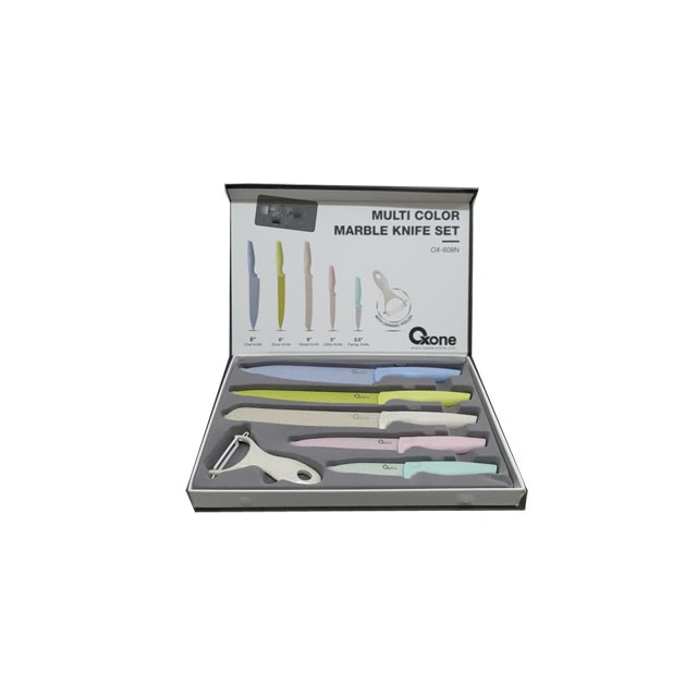 OXONE  Pisau Set Oxone Multi Color Marble Knife Set OX-608N OX608N