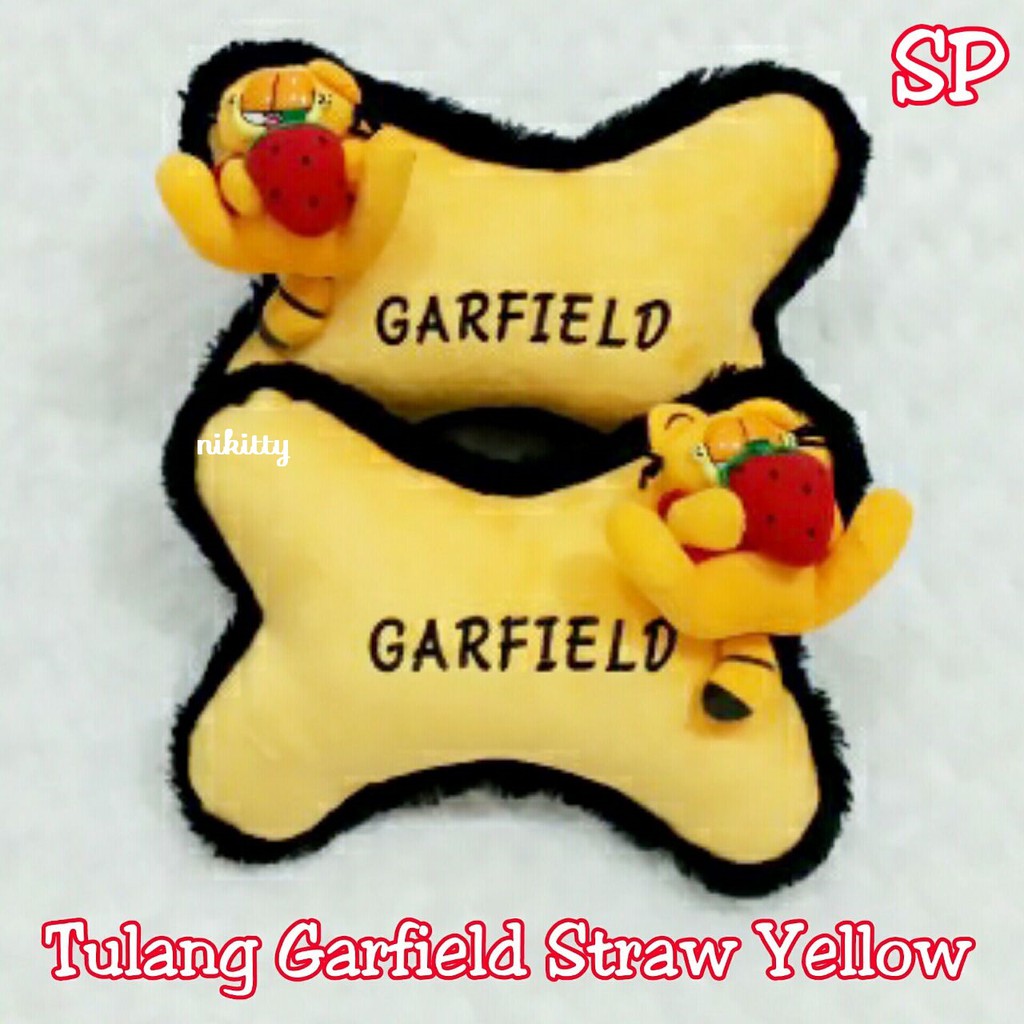 Bantal Mobil /Jok Mobil / sandaran kepala /Tulang Boneka GaRFieLd STraw YeLLoW
