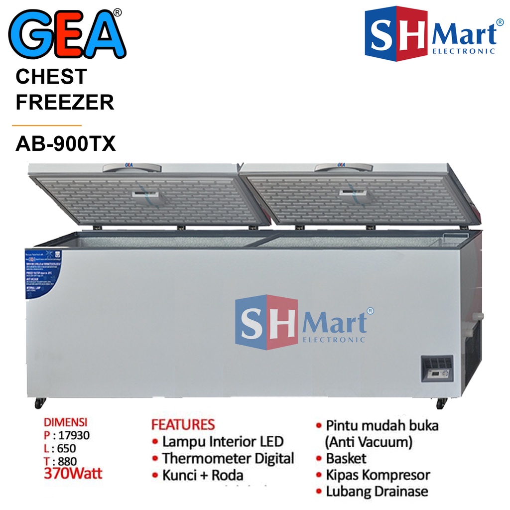 CHEST FREEZER 2 PINTU GEA AB-900TX AB900TX KAPASITAS 900 LITER FREEZER BOX PETI PEMBEKU GARANSI RESMI (MEDAN)