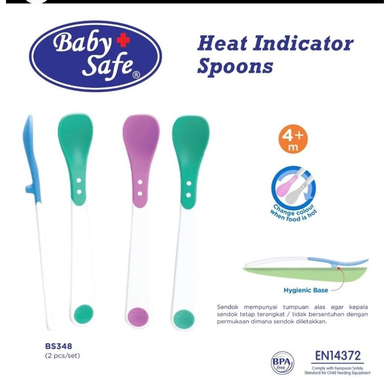 lov me❤️Baby Safe BS348 Heat Indicator Spoon|Sendok makan bayi dengan penyanggah