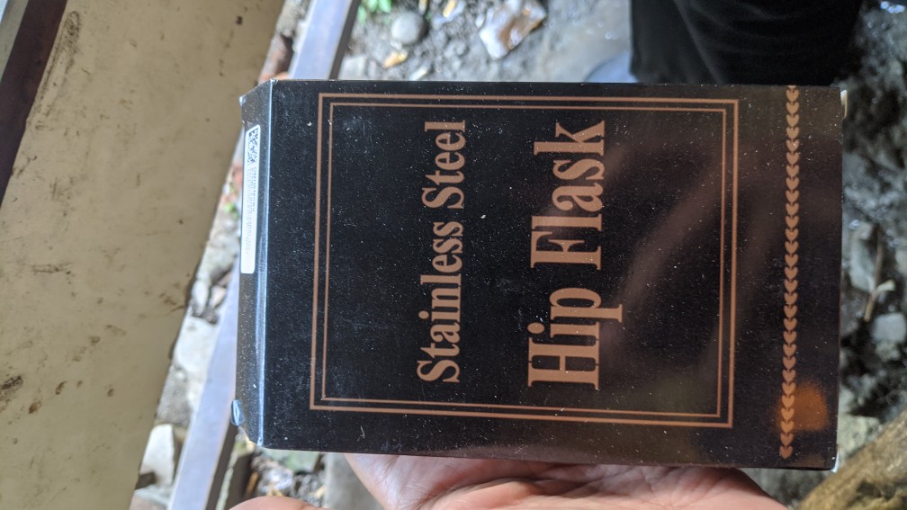 Botol Minum Wine Flask Stainless Steel Bentuk Kotak Flask Hip Square Shape 8oz - Silver