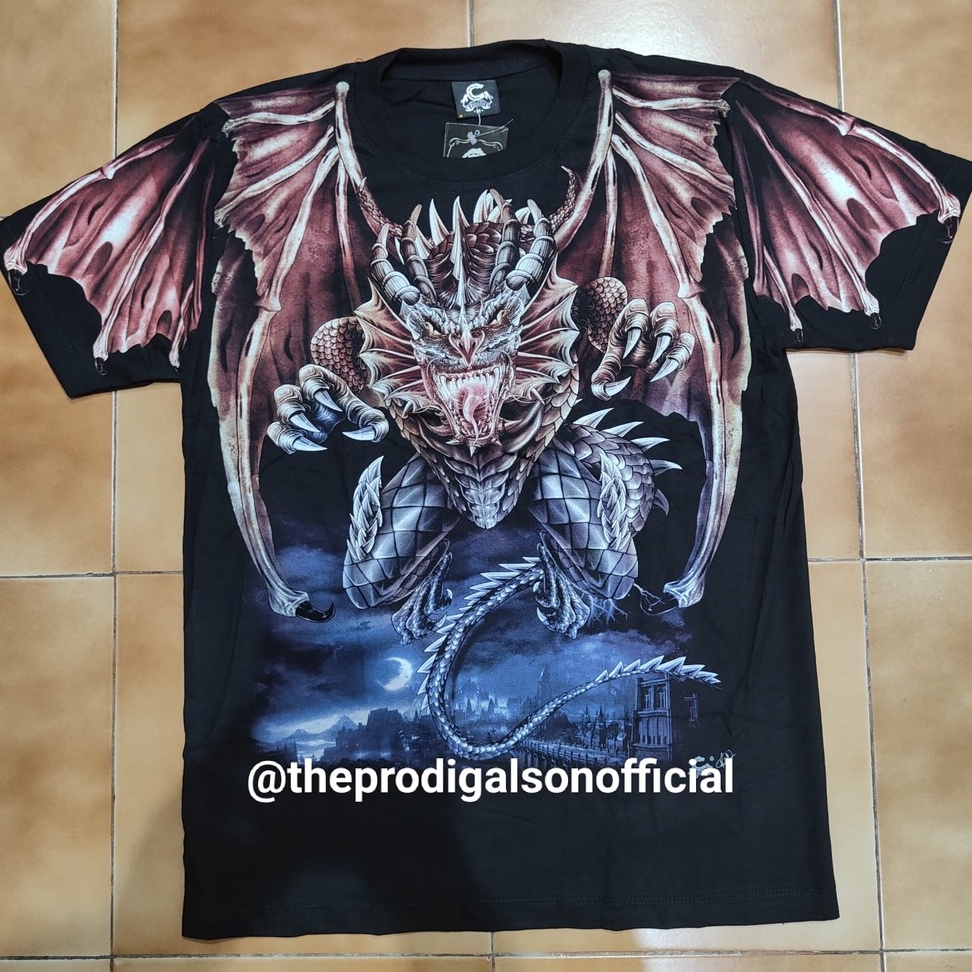 Kaos Rock Chang Caballo Import M, L dan XL Naga 2 Full HD Glow in The Dark