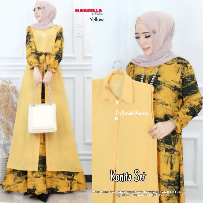 Setelan dress outer Konita maxy