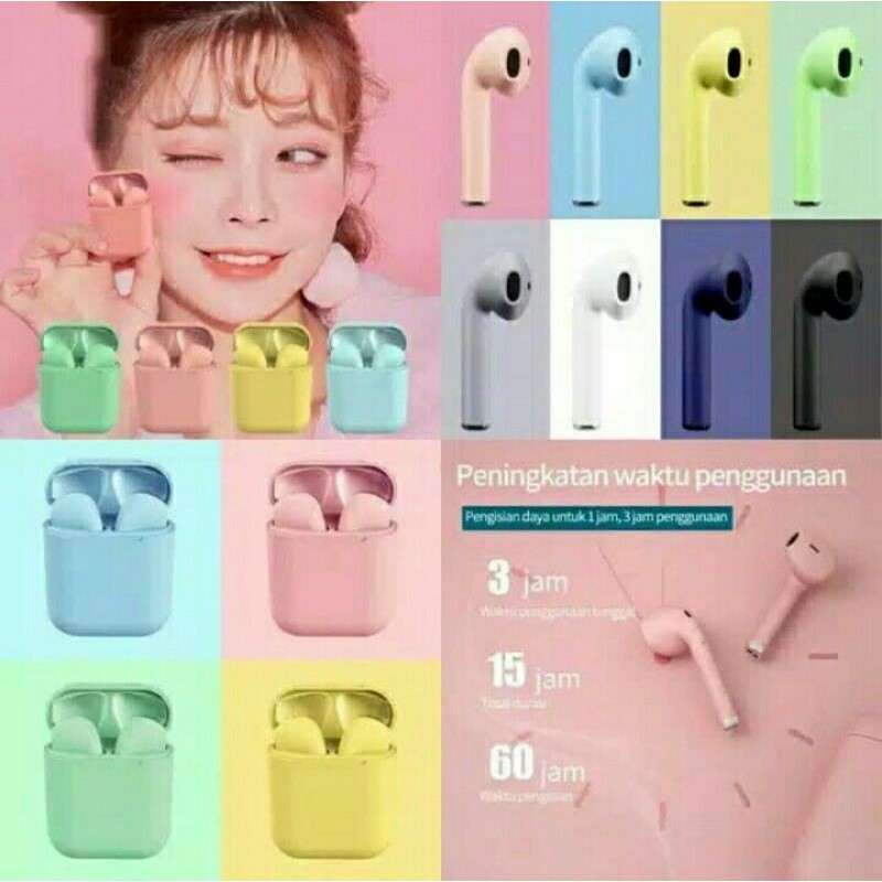 Inpods 12 Macaroon Inpods i12 Macaron headset bluetooth earphone inpod warna warni