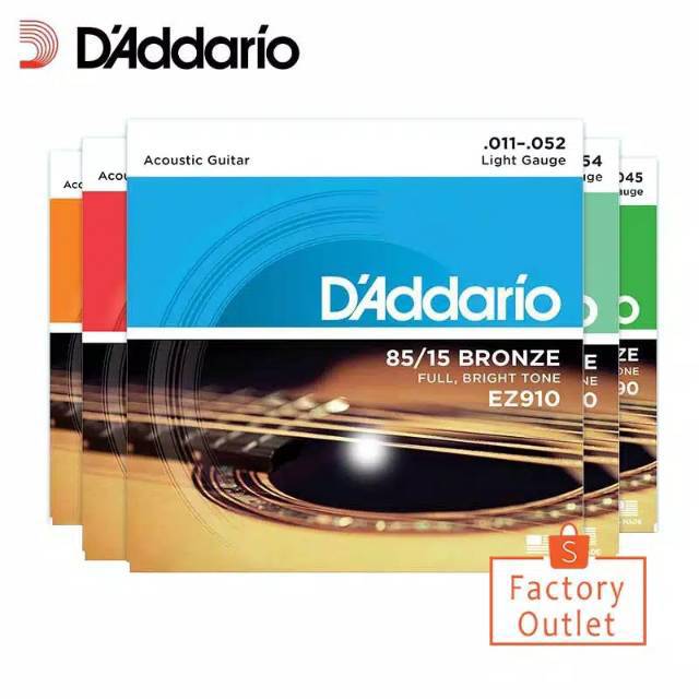 Senar Gitar Akustik Senar D'Addario Senar Gitar Daddario String Dadario EZ890 EZ900 EZ910 bukan Elixir Orphee