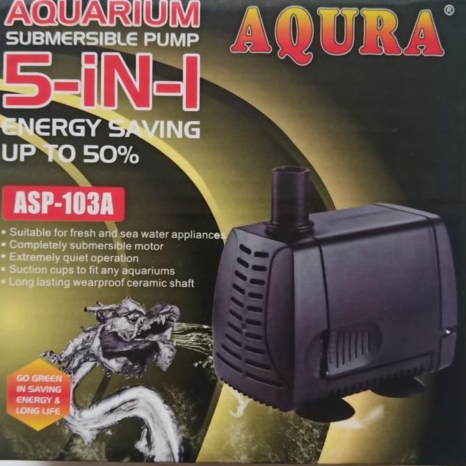 aquarium pompa celup water pump AQURA ASP 103 A 5 IN 1 LOW WATT