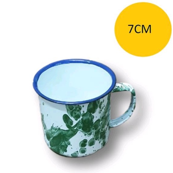 CANGKIR MUG ENAMEL POLOS BLIRIK BURIK / CANGKIR SENG CANGKIR KALENG ANTIK KUNO JADUL