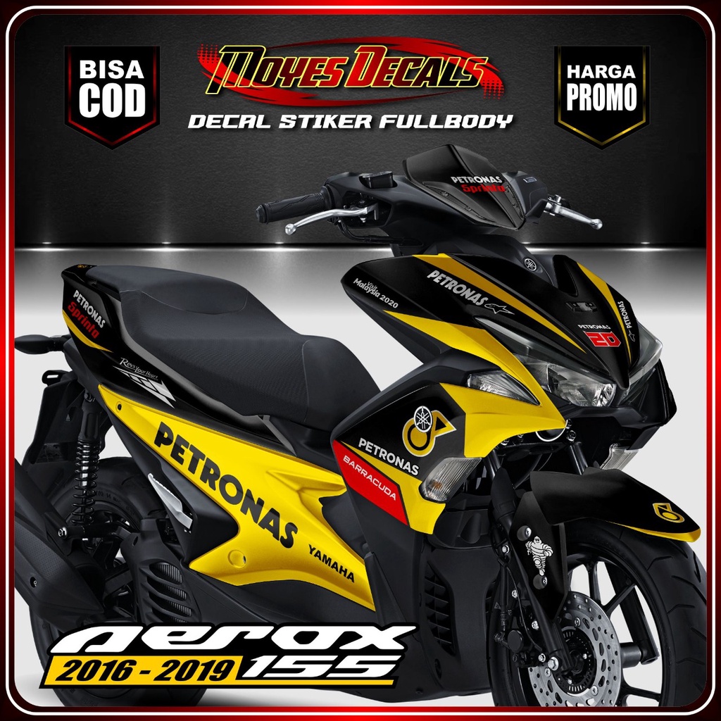 Stiker Decal Aerox Stiker Motor Aerox 155 Old Fullbody - Dekal Stiker Motif Petronas- Spec C