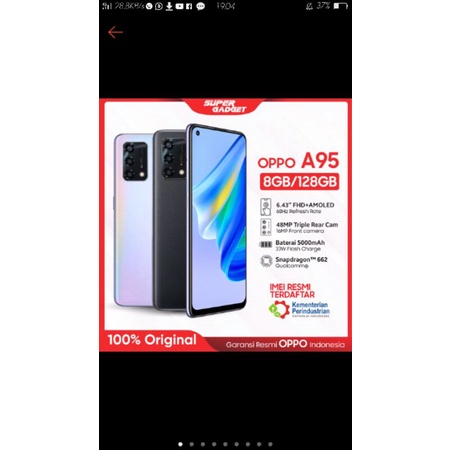 OPPO A95 8/128 GB RAM 8 SALE STOK ORIGINAL BERGARANSI RESMI