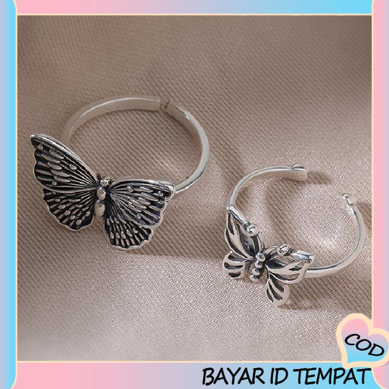 COD❤️ Cincin Bentuk Kupu-Kupu Tiga Dimensi Untuk Wanita-A.one